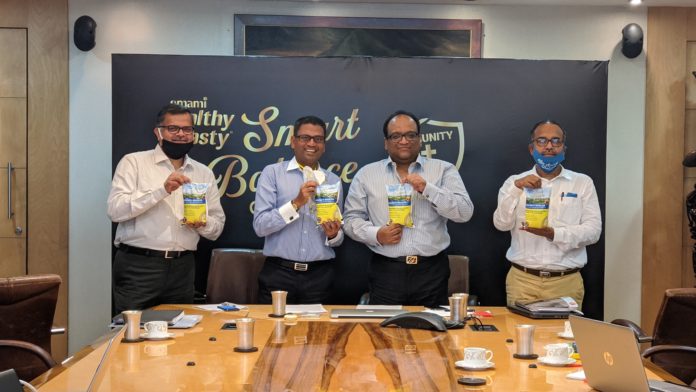 Launch Image _L_R - Mr. N. Krsihna Mohan, Mr. Manish Goenka, Mr. Aditya V. Agarwal and Mr. Debasish Bhattacharya (2) Emami