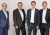 The new Isra Vision management team (from right: Hans Jürgen Christ, Tomas Lundin (speaker), Dr Johannes Giet) takes over from the retiring CEO and founder Enis Ersü (left)