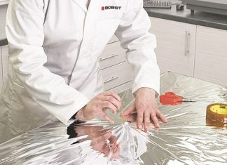 Low surface energy on the metal side, contributes to poor lamination bonding which is easily tested using the standard tape test. Photo Bobst