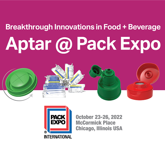 Aptar will showcase its various range of caps and dispensing solutions at Pack Expo 2022.