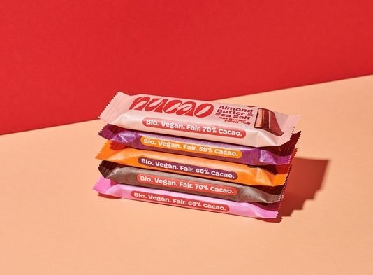 Chocolate bars in Germany with 100% paper packaging chocolate