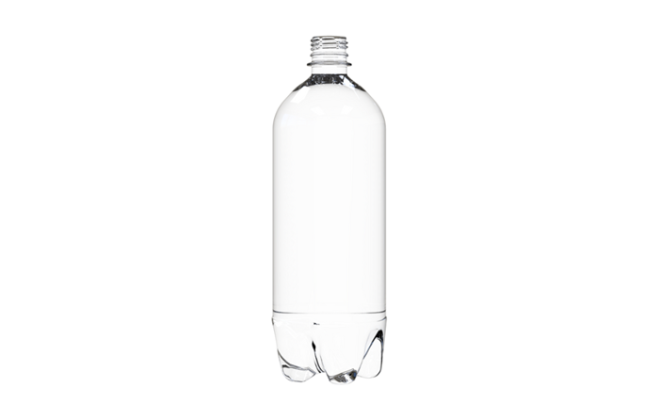 Amcor's one-liter PCR carbonated soft drink stock bottle