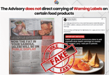The Press Information Bureau (PIB) has dismissed as misleading, incorrect, and baseless media reports claiming that the Union health ministry has directed issuance of warning labels on food products such as samosa, jalebi and laddoos.