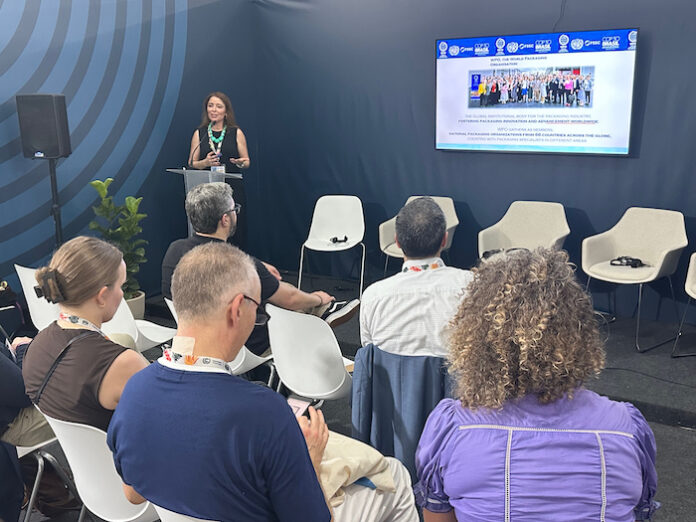 IMG_5638Web700 Luciana Pellegrino the president of the World Packaging Organization stated at the WPO in Brazil that from technical evidence, case studies, and WPO’s global initiatives, such as Navigating the Food Loss and Waste Paradox and the Design for Recycling Guidelines, how packaging innovation directly contributes to SDG 2, SDG 12, SDG 13, and SDG 17 Photo WPO