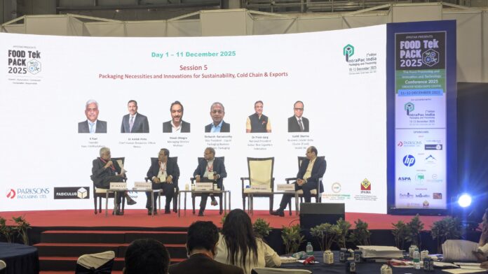 (L-R) K. Ravi, founder, Raas Intellisolutions; Ashish Pinto, chief human resources officer, Nesco; Shrikanth Ramamurthy, Parksons Packaging; Sushil Sharma, Sealed Air.