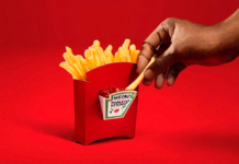 Heinz’s fry box with a built-in condiment compartment Heinz