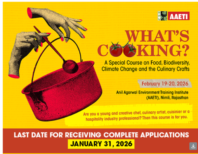 The program, to be held at CSE’s Anil Agarwal Environment Training Institute (AAETI) in Nimli, Rajasthan, from 19-20 February, invites culinary enthusiasts who believe that food can be both delicious and environmentally conscious.