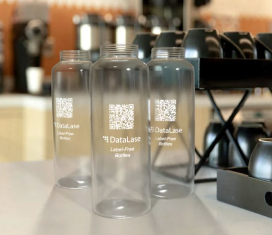 DataLase launches label-free clear-to-white coating for laser imaging on plastic bottles DataLase has introduced a white coating that can be sprayed onto plastic bottles on high–speed lines and then finely imaged using various lasers producing a high opacity white image on a clear background Image Data Lase