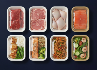 Yangi’s dry-formed fiber tray for meat, fish and ready meals Yangi