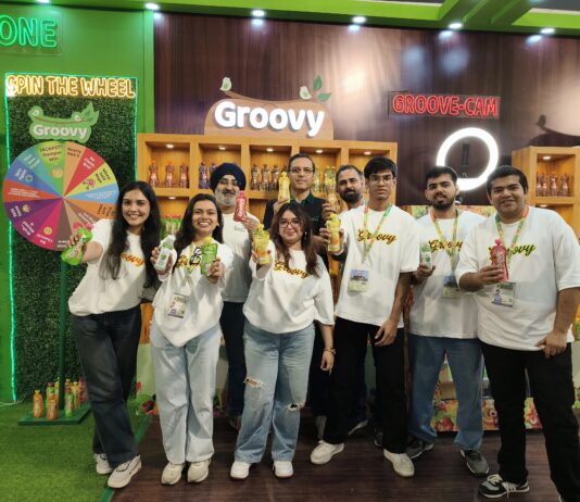 Groovy’s anti-choke juice pouches at Aahar 2026 Groovy