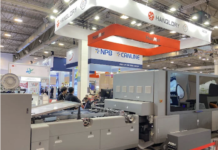 Hanglory came to the show with two running presses, the Nova1200 UV digital printing press and the HanMet UV coater Photo PSA