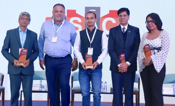 From L to R: Sudhir Joykar, Joint Director of IIP Mumbai, Sanjay Shah, President Flexible Packaging Industry & Traders Association, Sandip Kumar Ghosh Head of Packaging Development HealthKart, Bhushan Yengande Founder Binder Technology Consultancy and Aakriti Goswami Packaging Manager, Zomato, receiving their mementos at the end of the eCommerce and qCommerce panel discussion at the PSA Conference in Mumbai Photo PSA From L to R: Sudhir Joykar, Joint Director of IIP Mumbai, Sanjay Shah, President Flexible Packaging Industry & Traders Association, Sandip Kumar Ghosh Head of Packaging Development HealthKart, Bhushan Yengande Founder Binder Technology Consultancy and Aakriti Goswami Packaging Manager, Zomato, receiving their mementos at the end of the eCommerce and qCommerce panel discussion at the PSA Conference in Mumbai Photo PSA